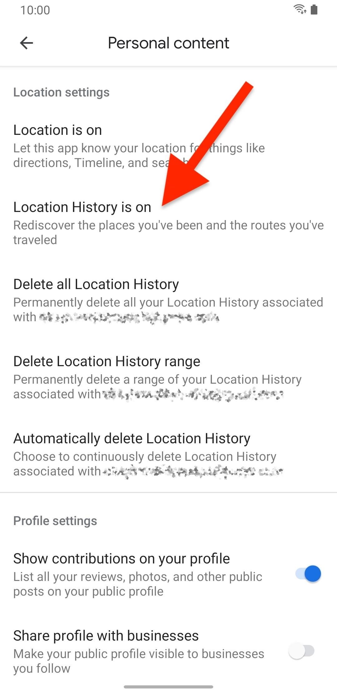 How do I permanently delete my location history?