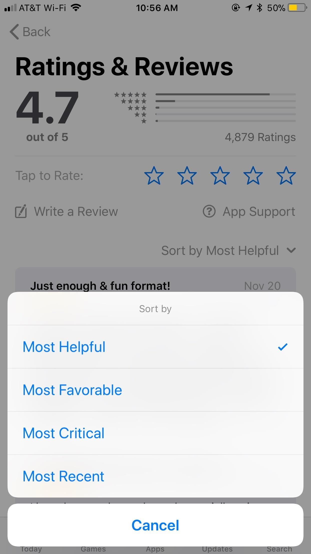 How to Sort App Store Reviews on Your iPhone in iOS 11.3