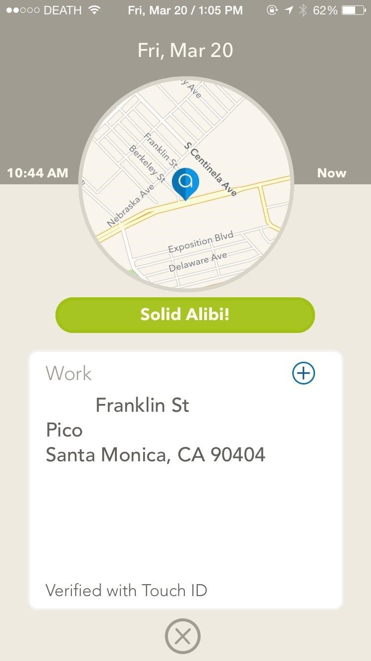 Confirm Your Location with Touch ID to Give Yourself an Alibi
