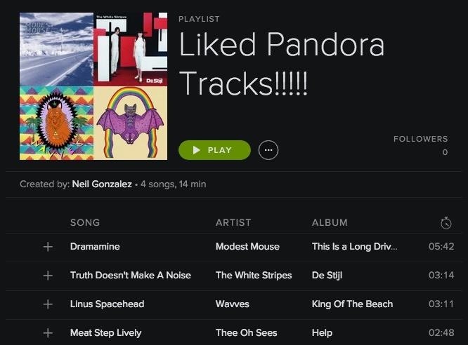 How to Turn Pandora Likes into a Spotify Playlist