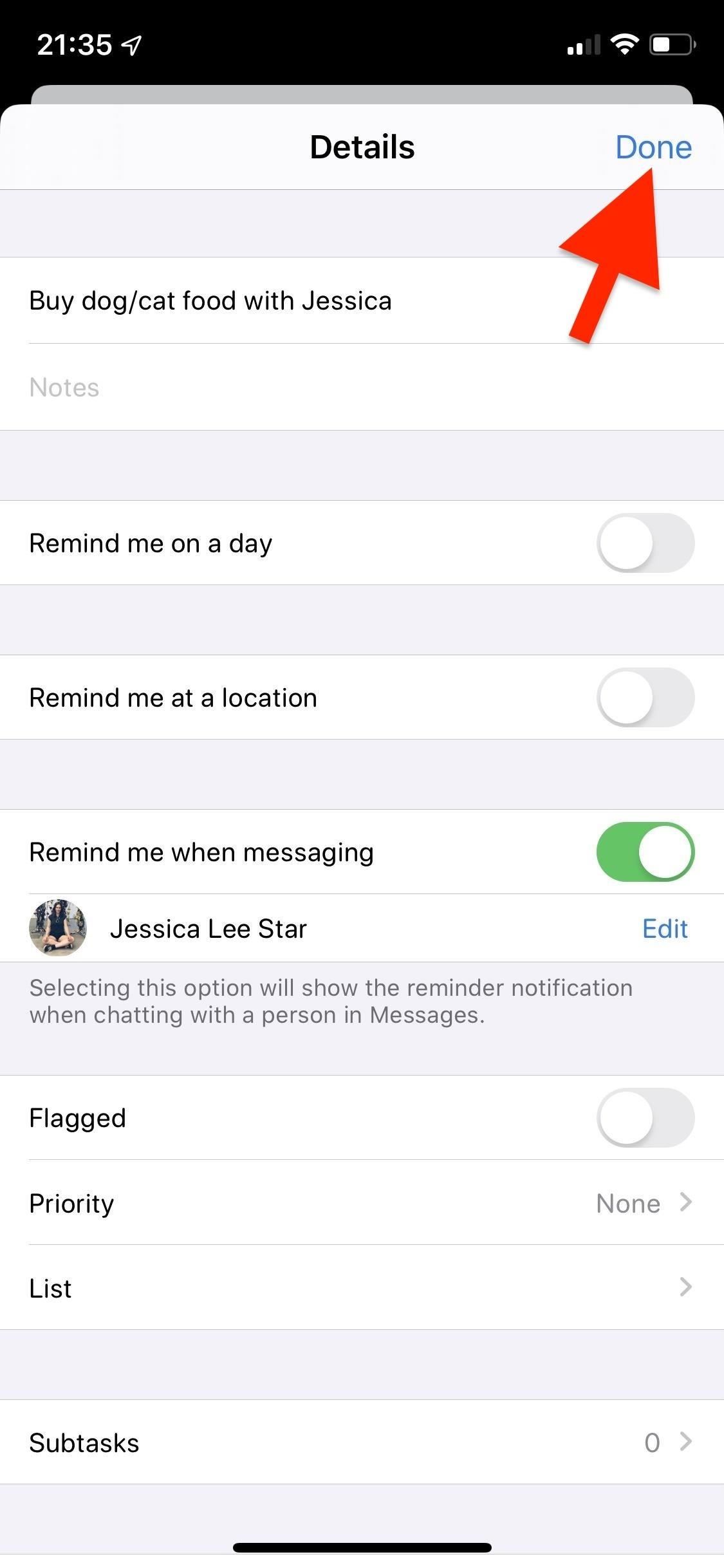 Tag People in Reminders to Get Alerts When Chatting with Them in iOS 13's Messages App