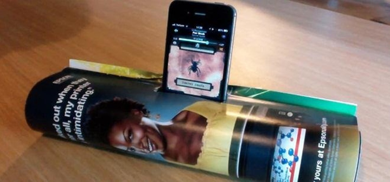 Turn Any Magazine into an iPhone Stereo Sound Dock