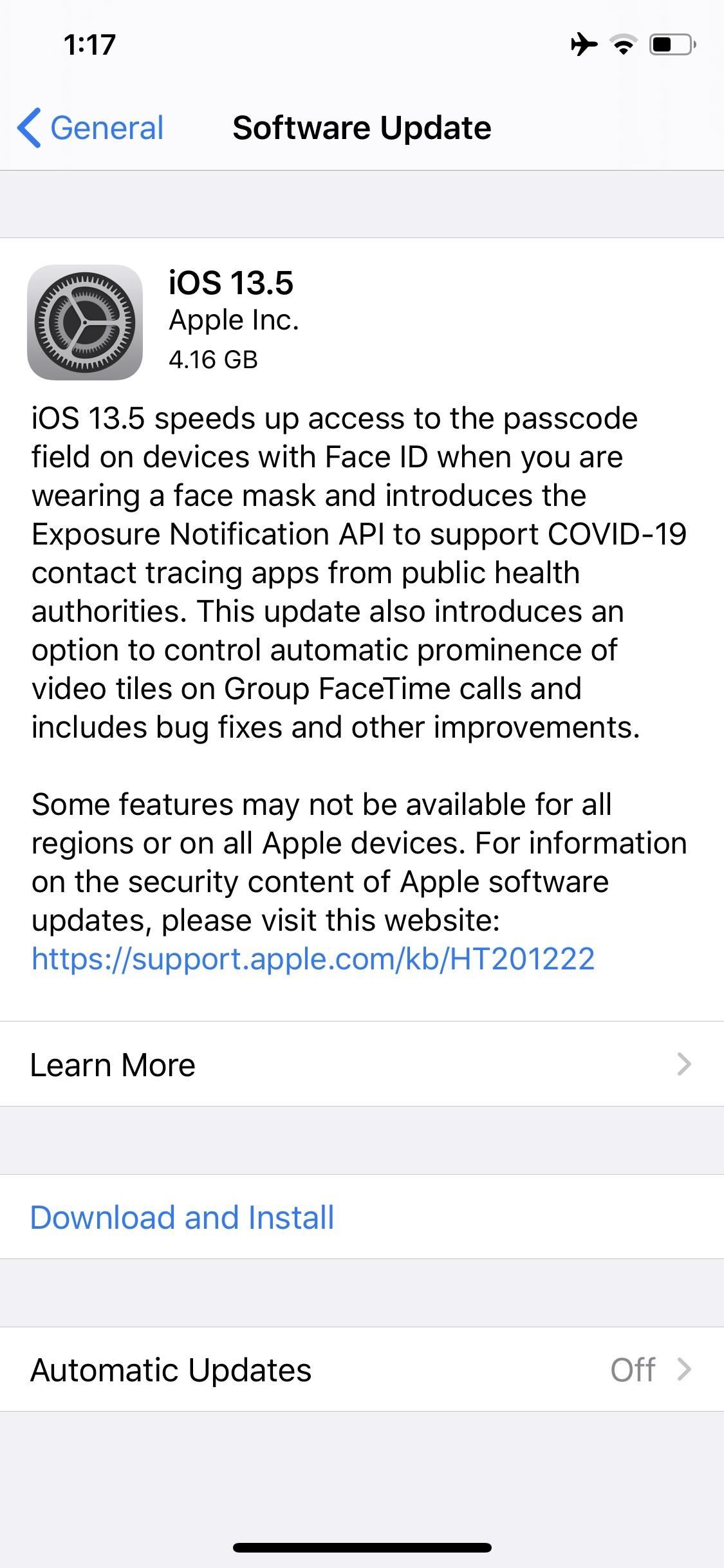 Apple Releases Fifth & Final iOS 13.5 Developer Beta for iPhone