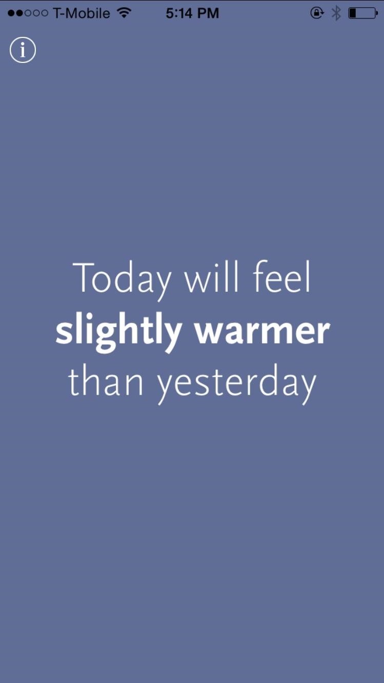 Thermo Diem Tells You How the Weather Feels Today as Compared to Yesterday