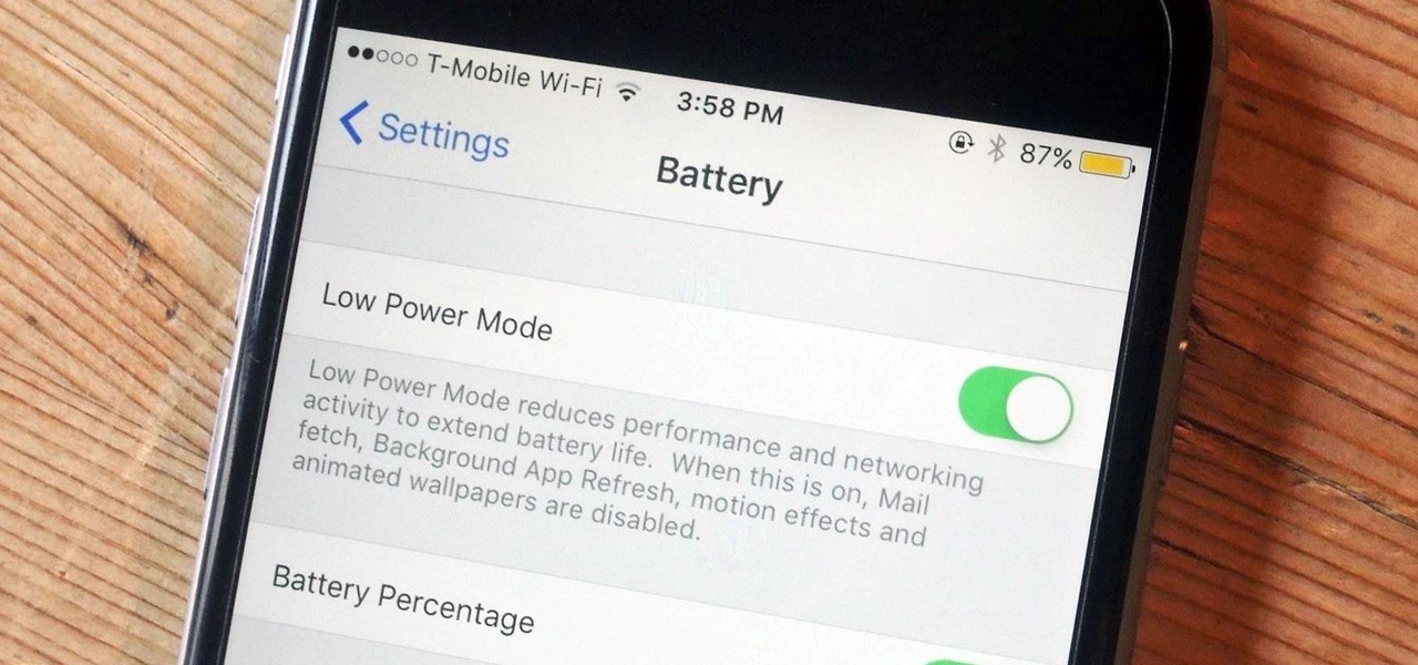 Extend Your iPhone's Battery Life by 3 Hours Using Low Power Mode in iOS 9