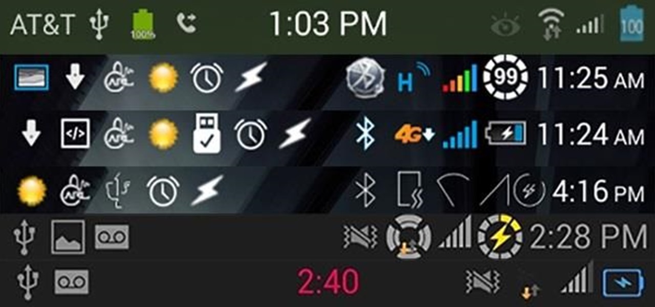 Trick Out Your Galaxy S3's Status Bar with New Icons, Clocks, Colors, & More