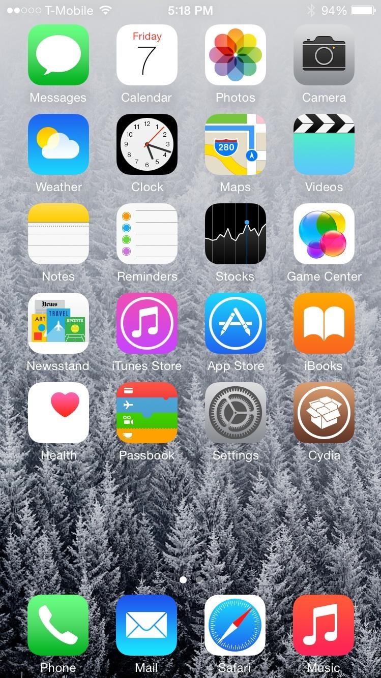 Make Your iPhone's Dock Transparent in iOS 8