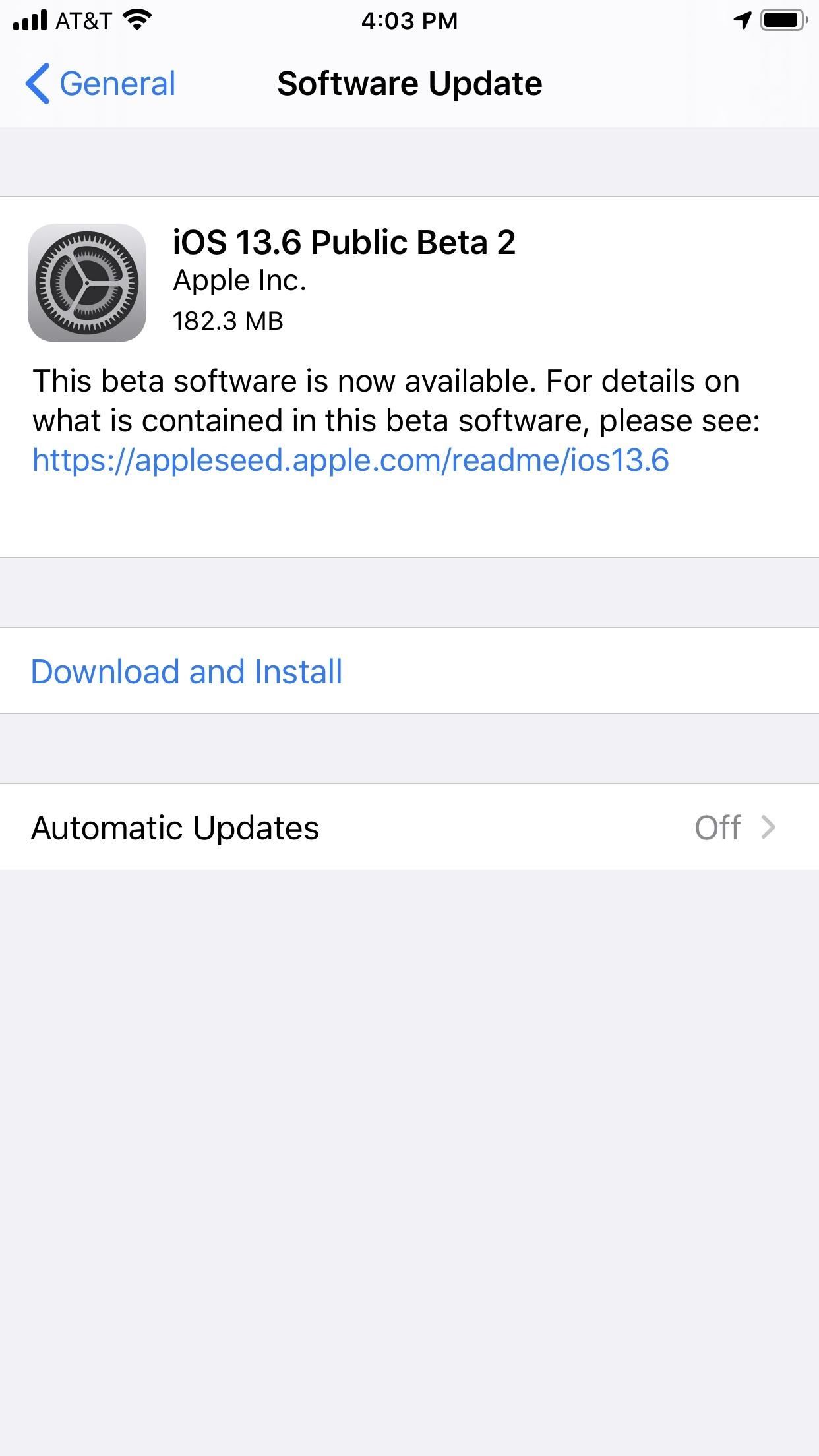 Apple's iOS 13.6 Public Beta 2 for iPhone Includes Option to Automatically Download New Updates