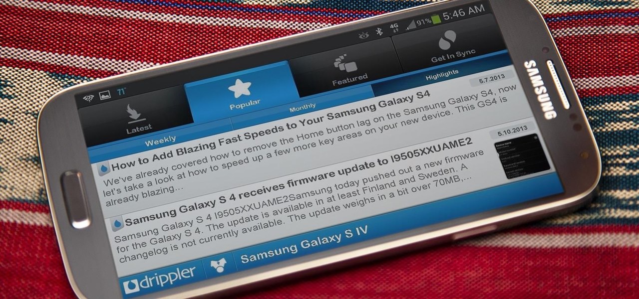 Stay Updated on All the Latest News for Your Samsung Galaxy S4 with Drippler