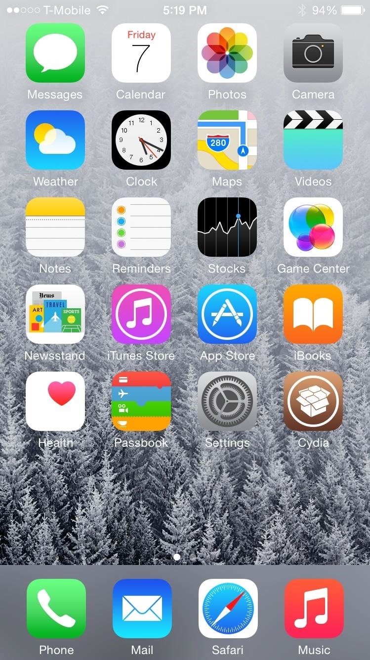 Make Your iPhone's Dock Transparent in iOS 8