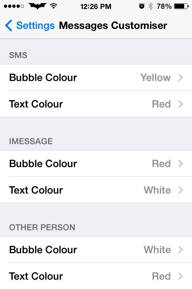 How to Customize Your iOS 7 Texting App's Message Bubbles to Use Whatever Colors You Want
