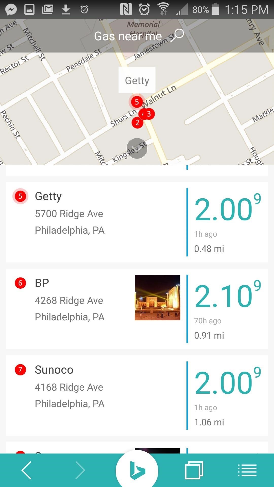 Bing Update for Android & iOS Shows Gas Prices & Deals in Your Area