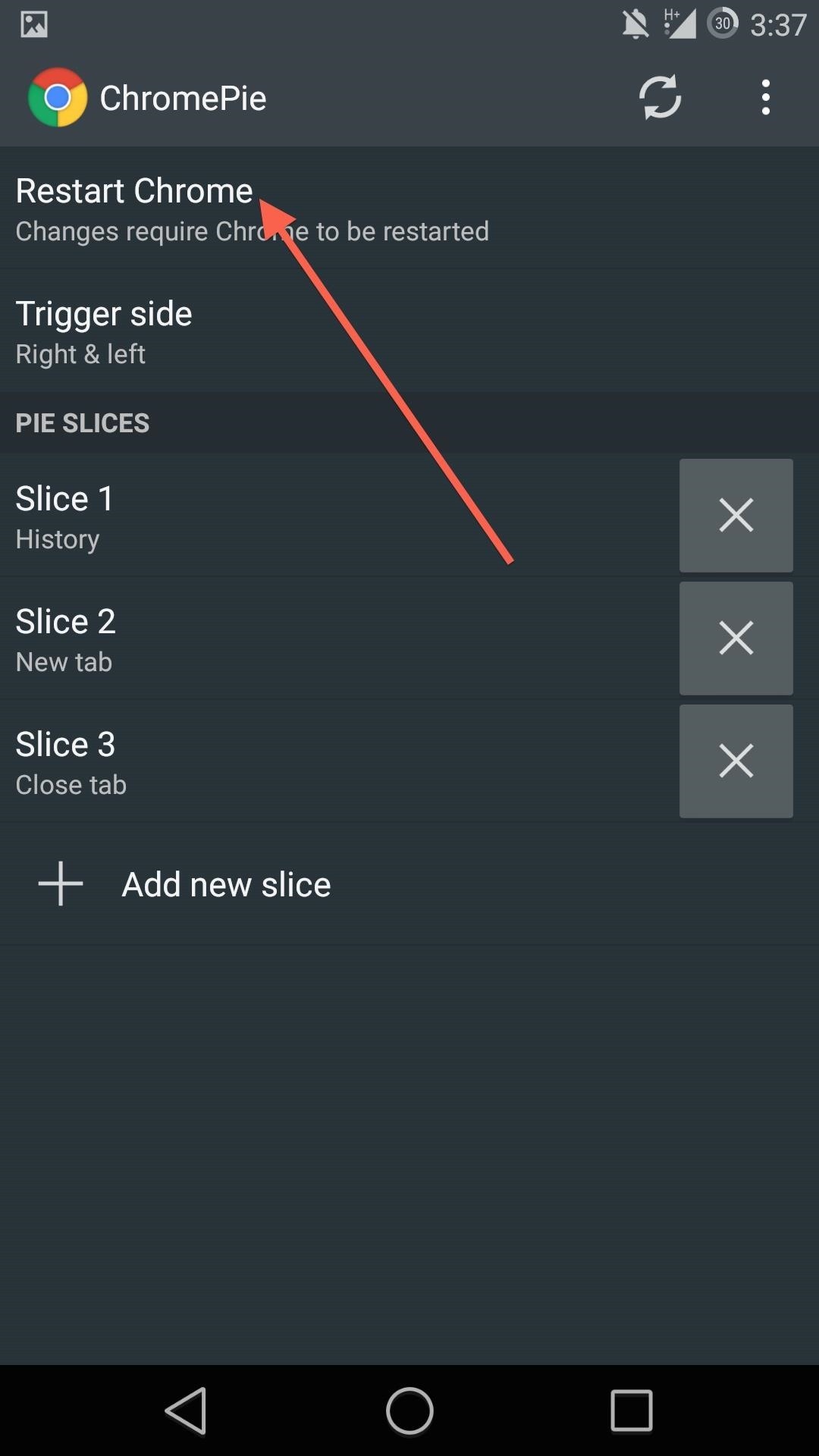 Add Thumb-Friendly Pie Controls to Chrome on Android