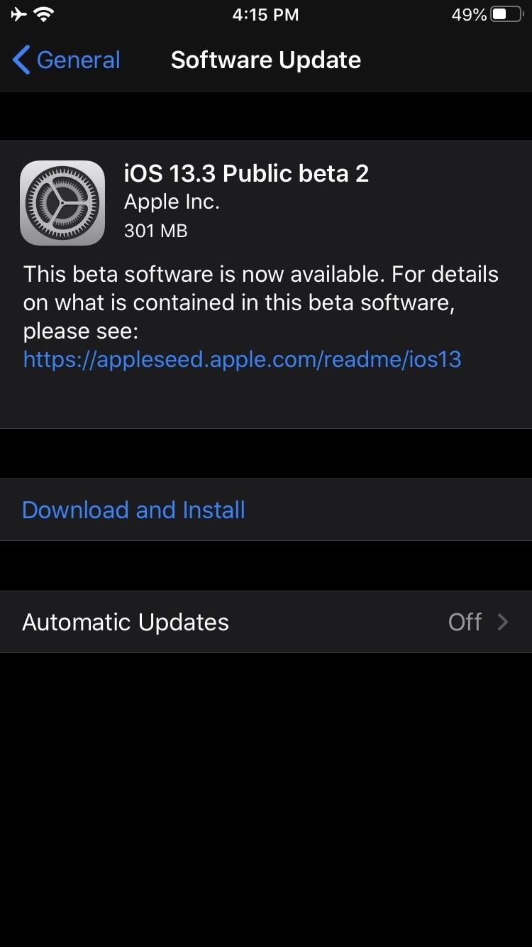 Apple Releases iOS 13.3 Public Beta 2 to Software Testers