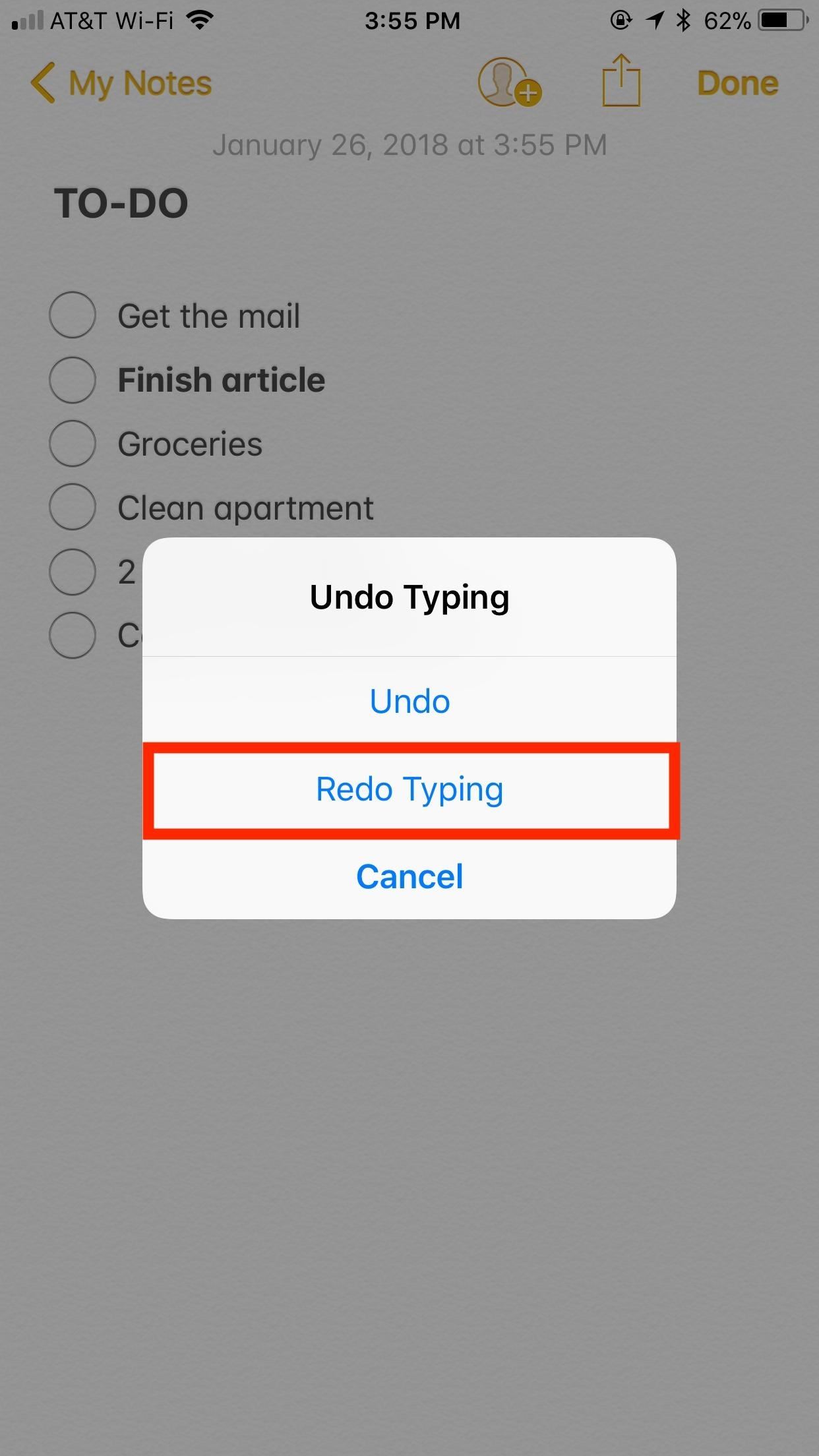 Notes 101: How to Undo Typing, Sketch Strokes, Deletions & More on Your iPhone