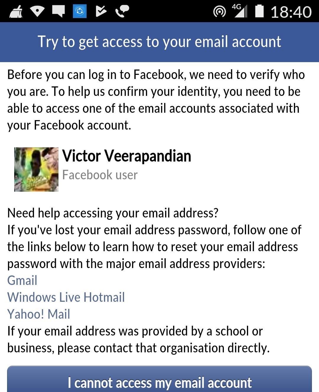 contact yahoo cant access my account