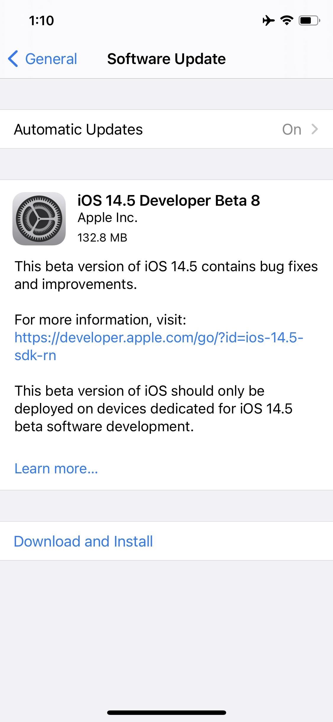 Apple Releases iOS 14.5 Beta 8 to Developers