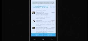 Use the Twitter app on a Windows Phone 7 smartphone