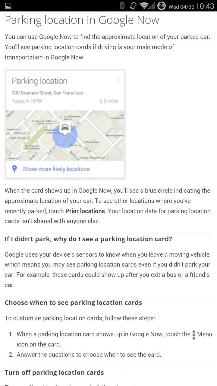 Google Now Will Automatically Remember Where You Parked