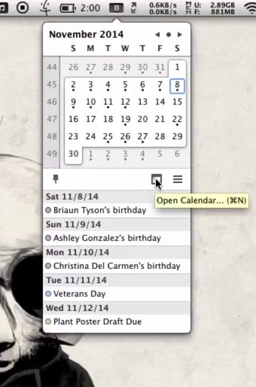 Access Your Calendar & Full Schedule Faster Using Your Mac's Menu Bar