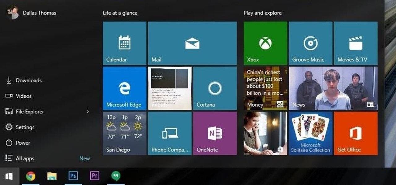 Use & Customize the New Start Menu in Windows 10