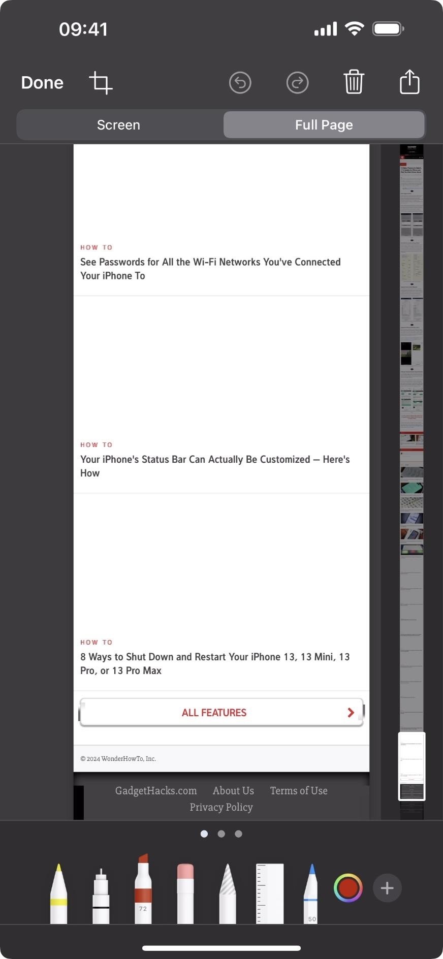 How to Take Scrolling Screenshots of Entire Webpages, Text Documents, and More on Your iPhone or iPad