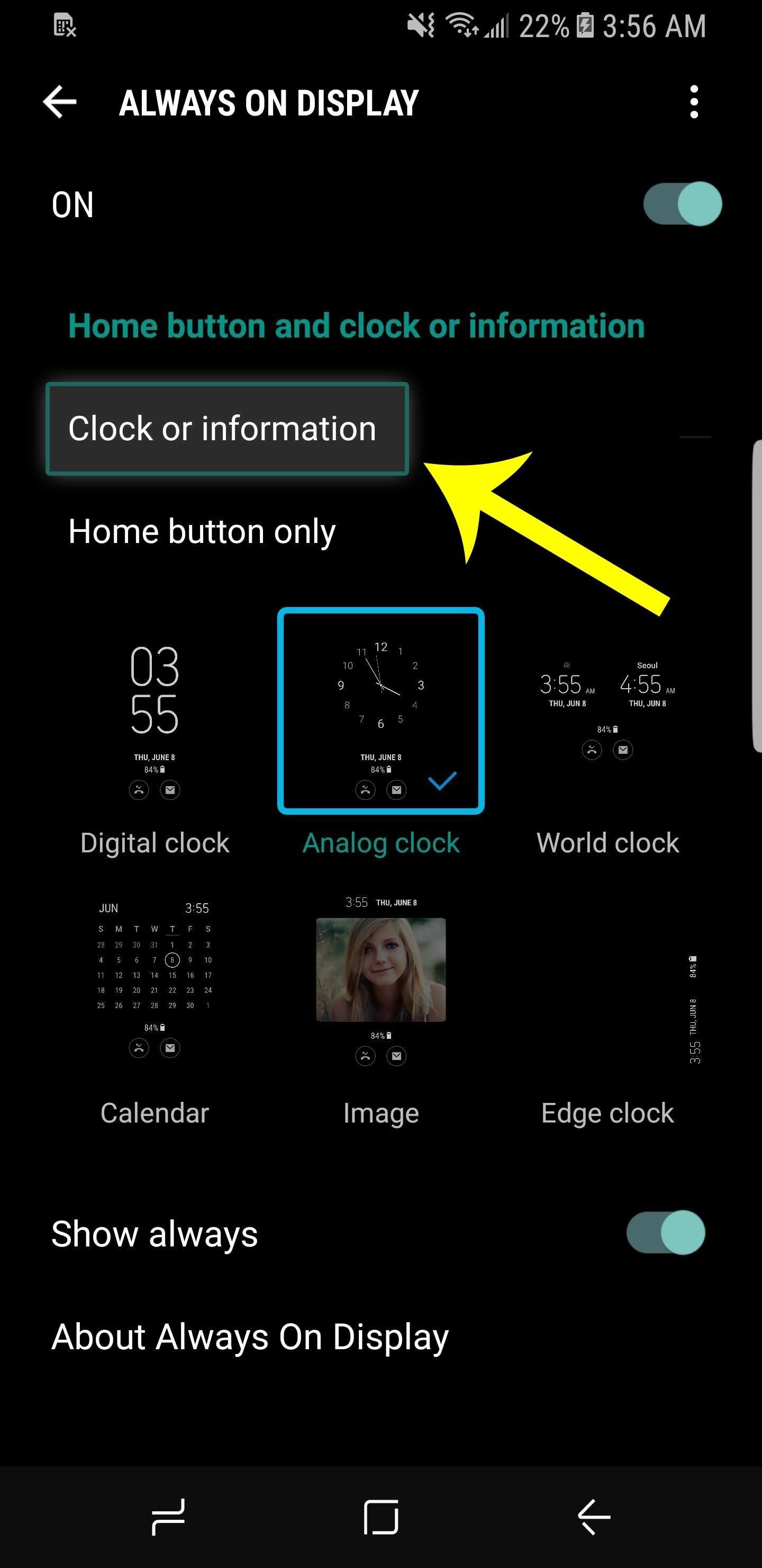 Hide the Home Button on Your Galaxy S8's 'Always On Display' Screen