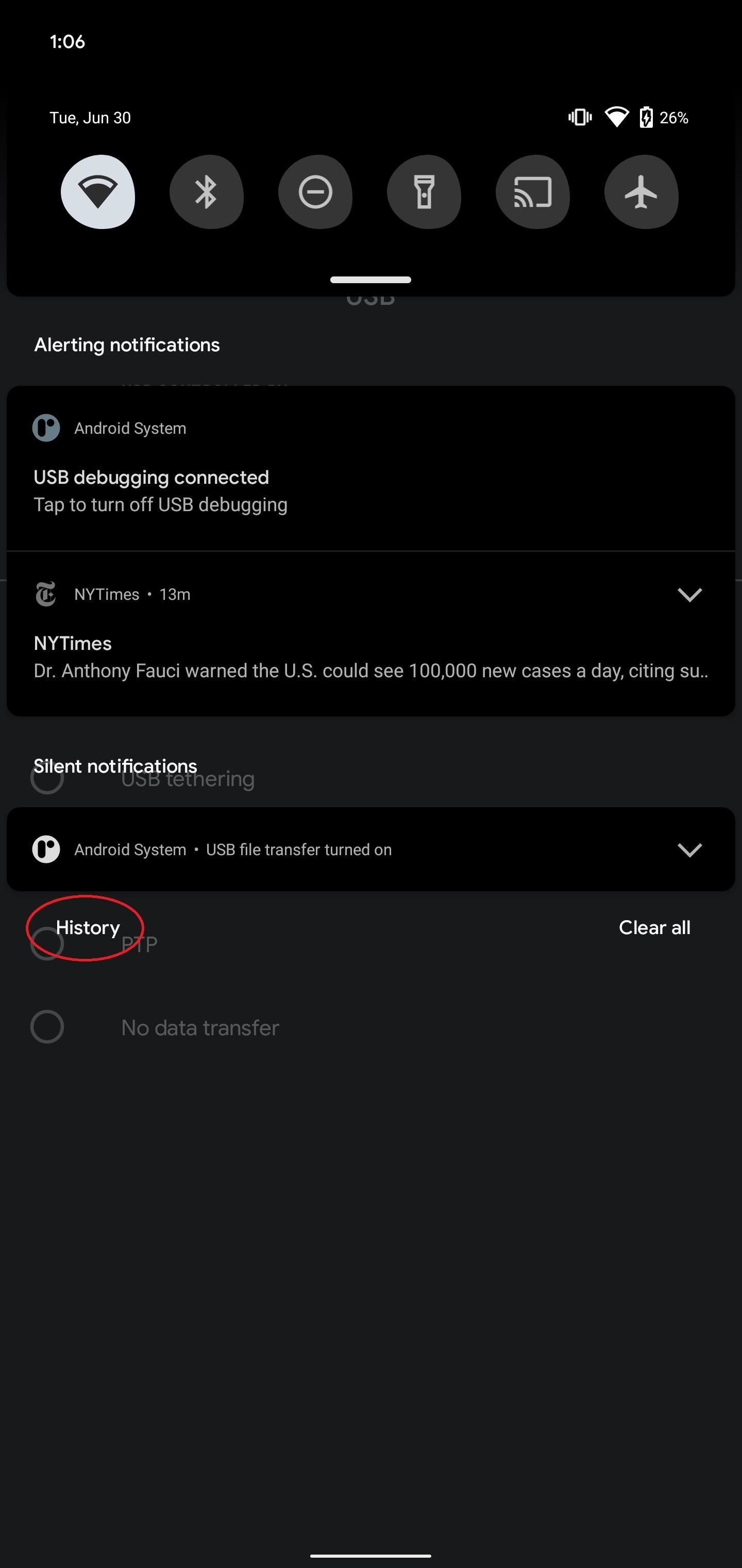 How to See Dismissed Notifications on Android 11