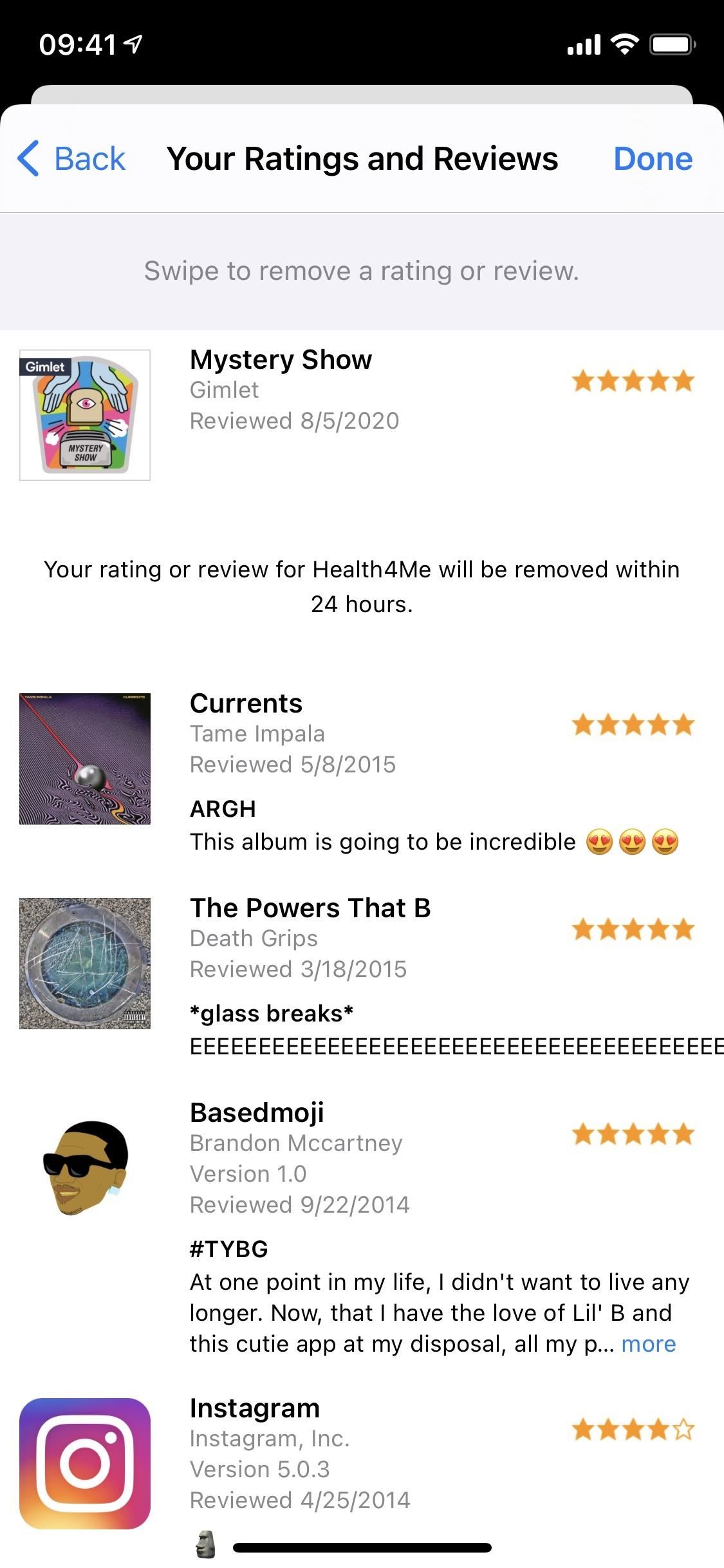 Apple Lets You See All the Ratings & Reviews You've Ever Given Apps, Games, Movies, TV, Music, Podcasts & Books