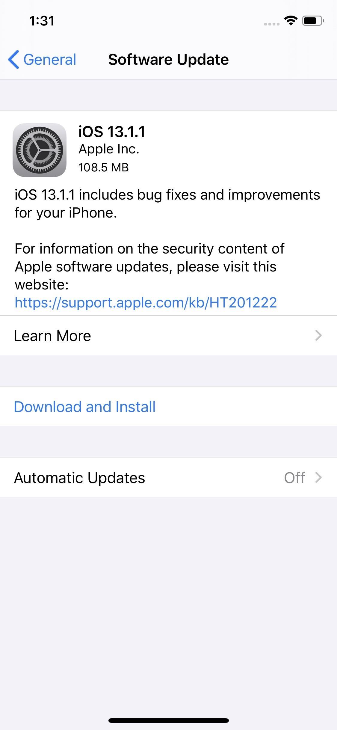 Apple's iOS 13.1.1 for iPhone Now Available, Includes Patches for Keyboard Security Flaw, Battery Drain Bug & More