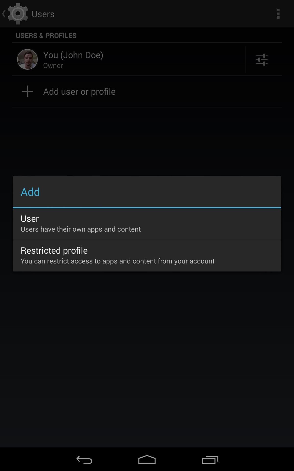 How to Create Restricted Profiles on Your Nexus 7 for Guest Users