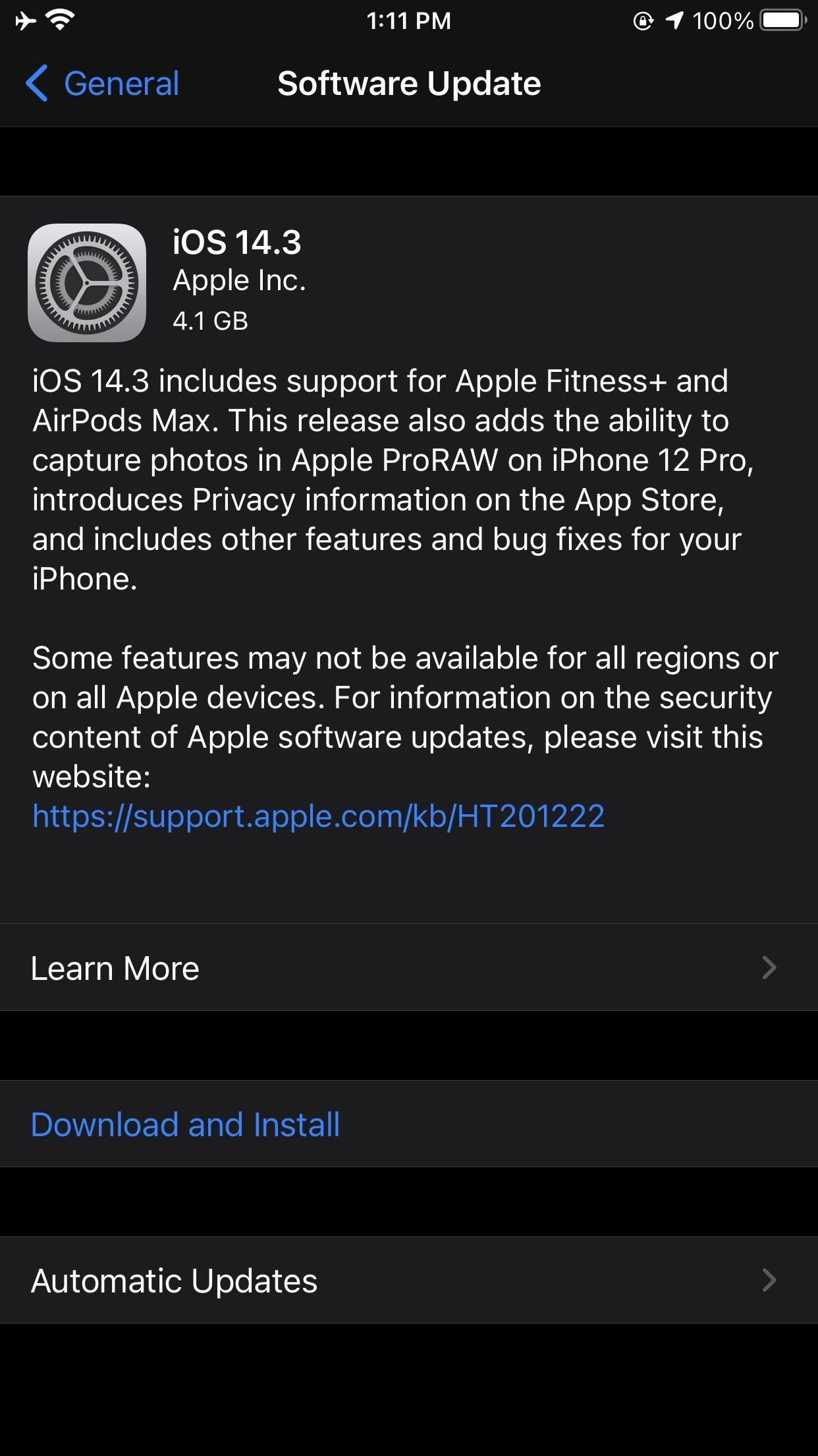 Apple's iOS 14.3 Release Candidate 2 Available for iPhone, Adds Support for App Clips, AirPods Max & Apple Fitness+