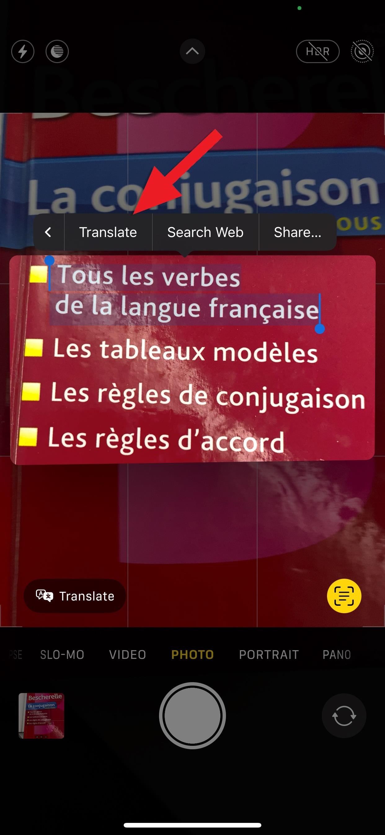 Utilisez l'application appareil photo de votre iPhone pour des traductions en temps réel et des conversions d'unités
