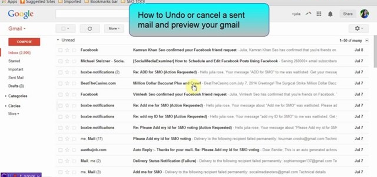Cancel or Undo a Sent Mail and Preview Your Gmail