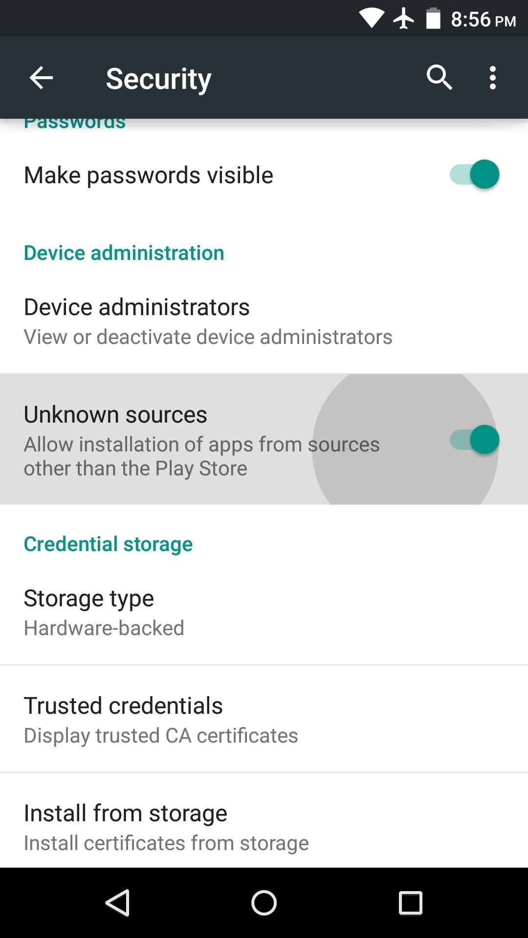 Go to Apps and allow "installation from unknown sources"
