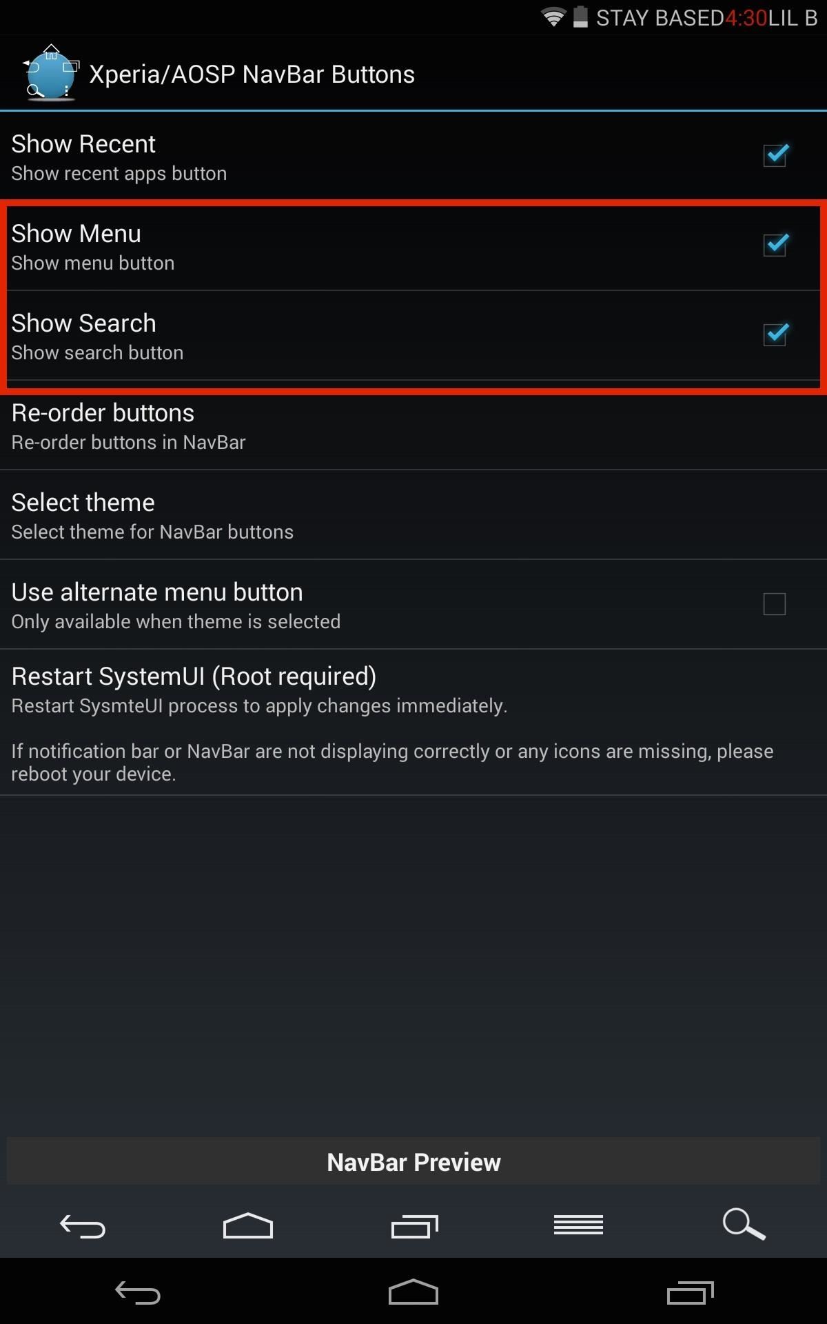 How to Add Menu & Search Soft Keys to the Navigation Bar on Your Nexus 7