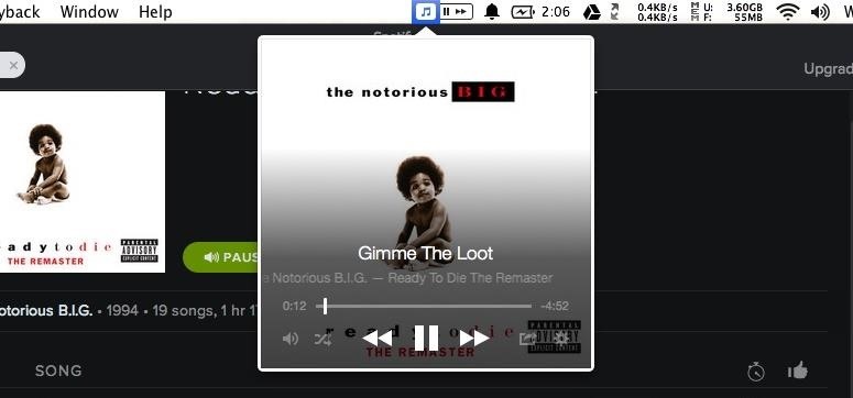 Control iTunes, Rdio, & Spotify from Your Mac's Menu Bar