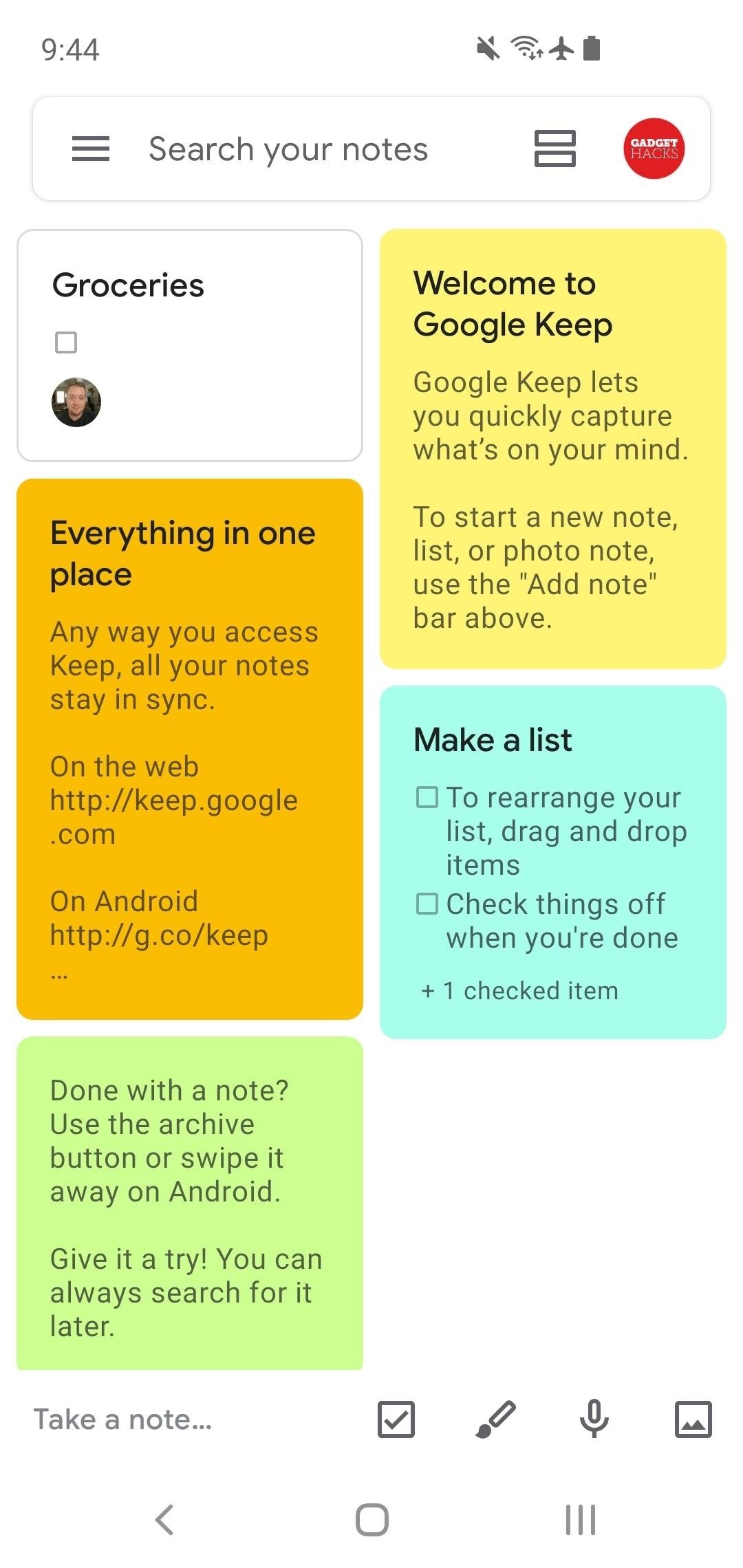 shared google keep checklist