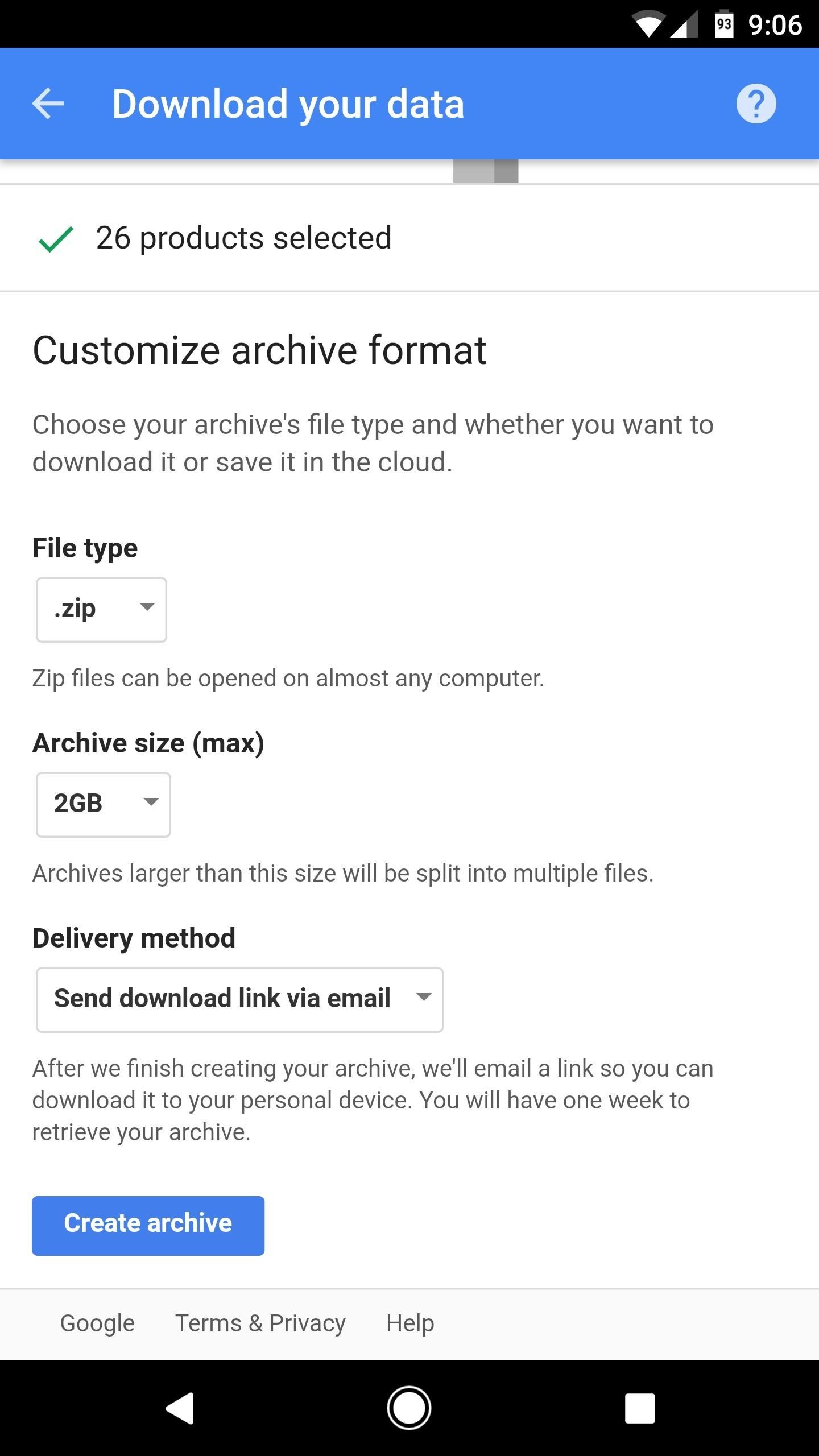 Download Backups of Emails, Photos, Videos & Other Account Data from Google