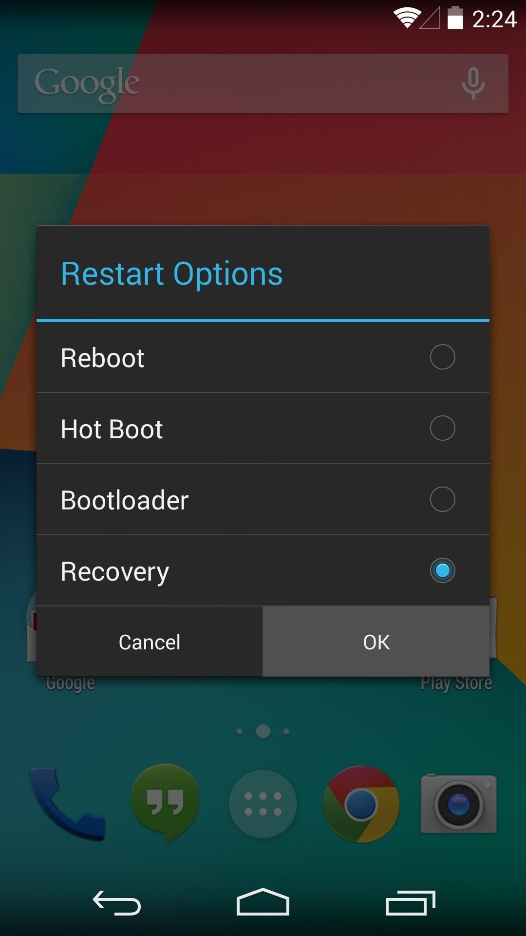 How to Add a “Reboot into Recovery” Option to Your Nexus 5's Power Menu