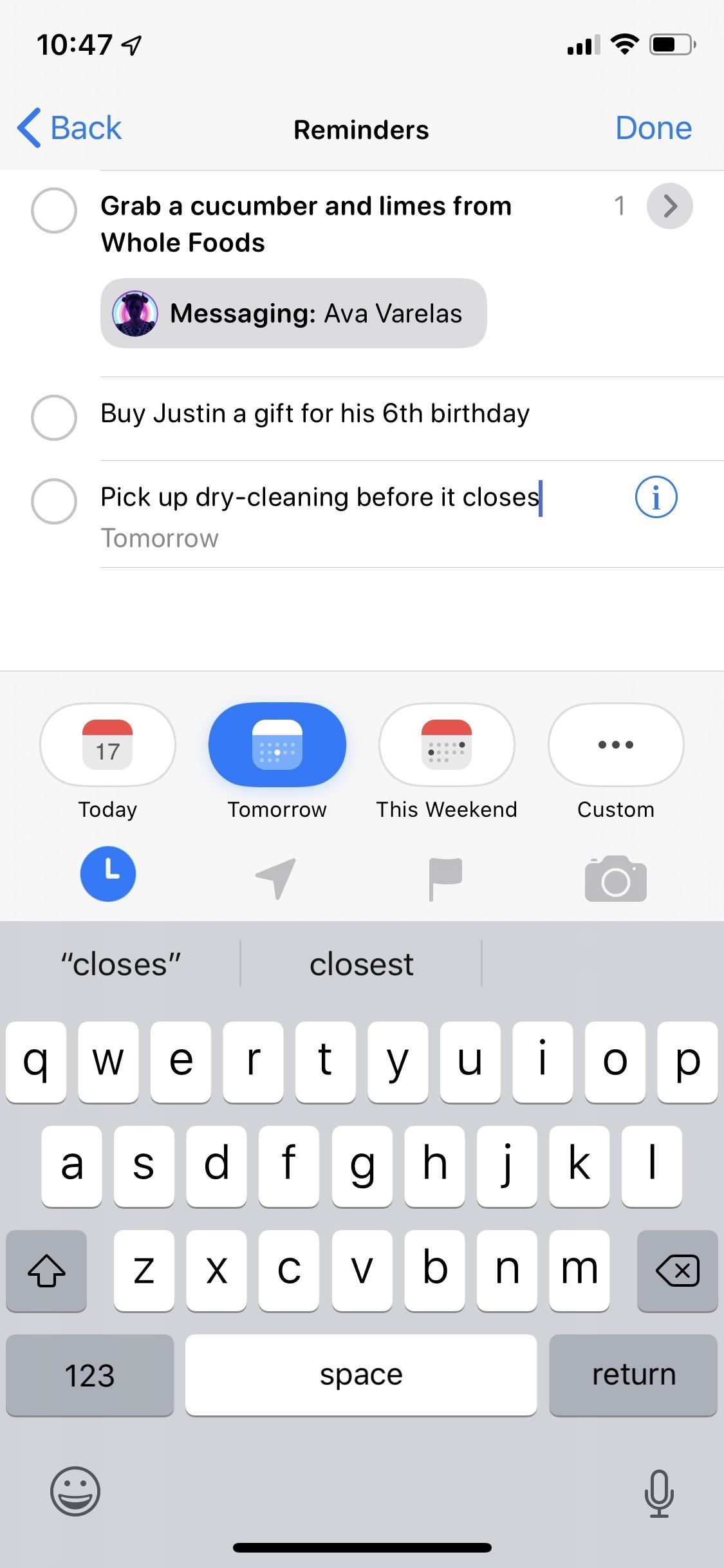 Use Reminder's New Quick Toolbar in iOS 13 to Add Times, Locations, Flags & Images to Tasks