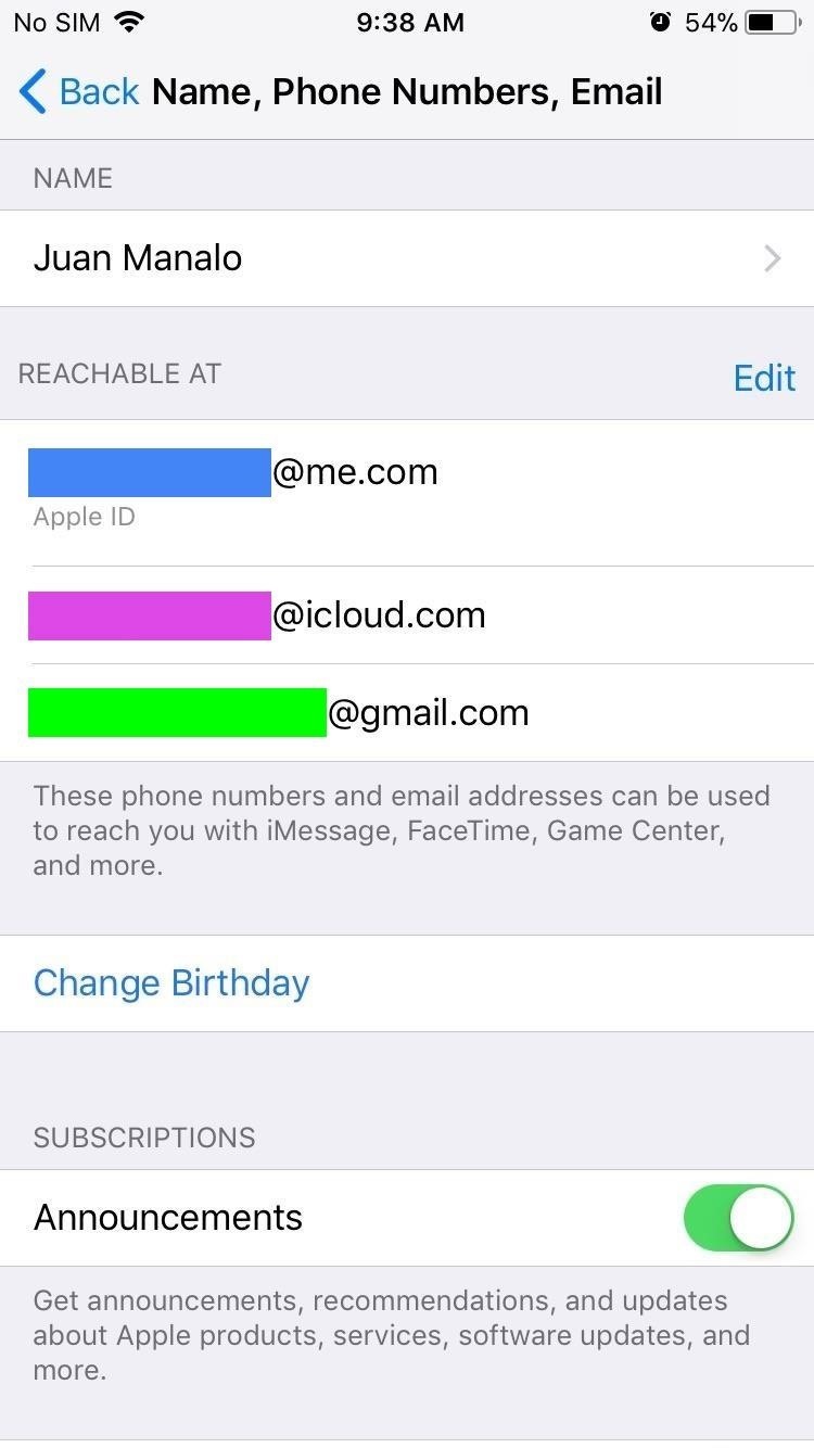 How to Add Additional Emails to FaceTime & Messages in iOS 11