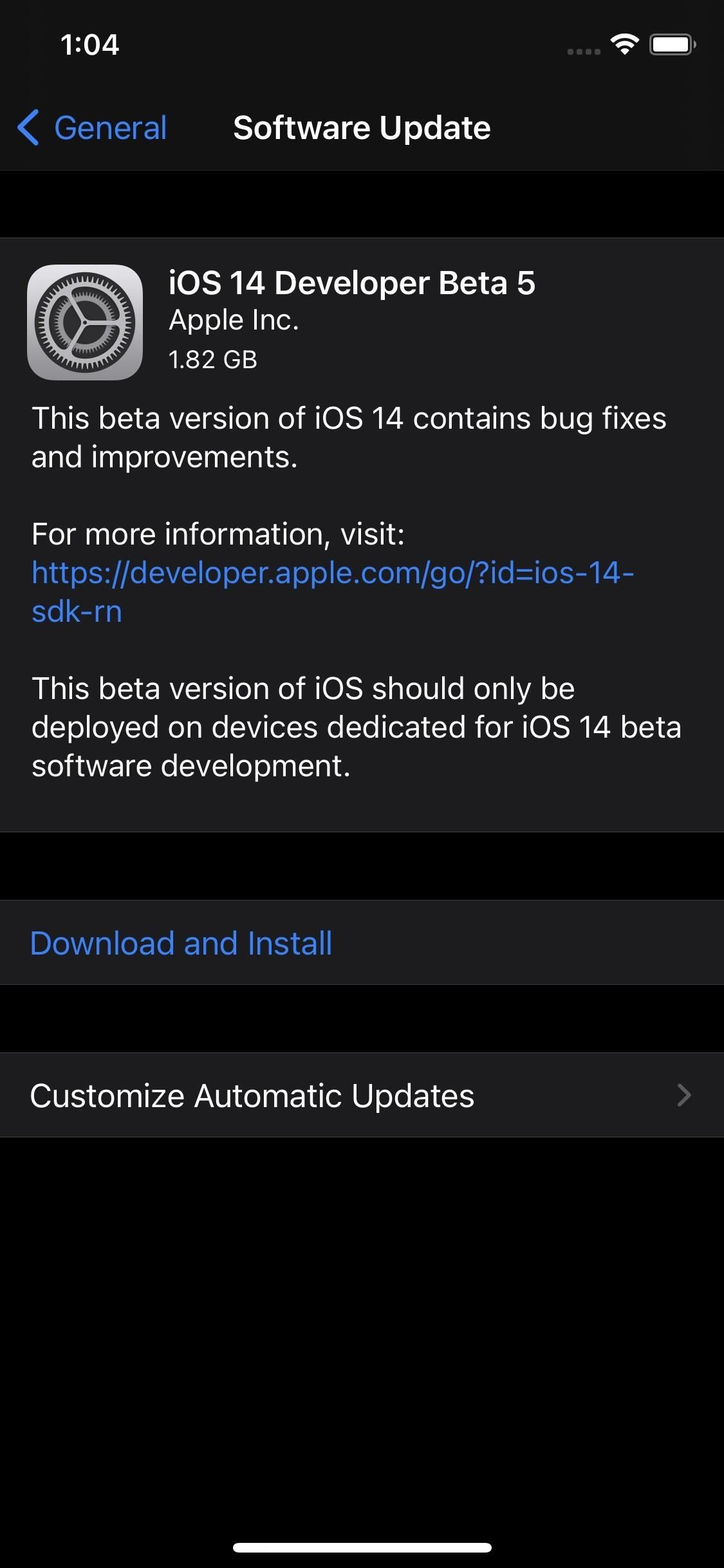 Apple Releases iOS 14 Developer Beta 5 for iPhone