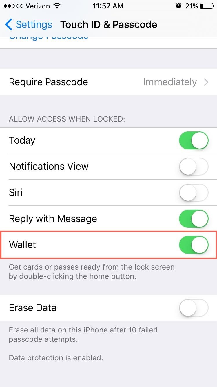 How to Enable or Disable the Wallet from Showing on Your iPhone's Lock Screen in iOS 9