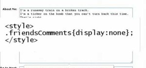Hide comments on MySpace