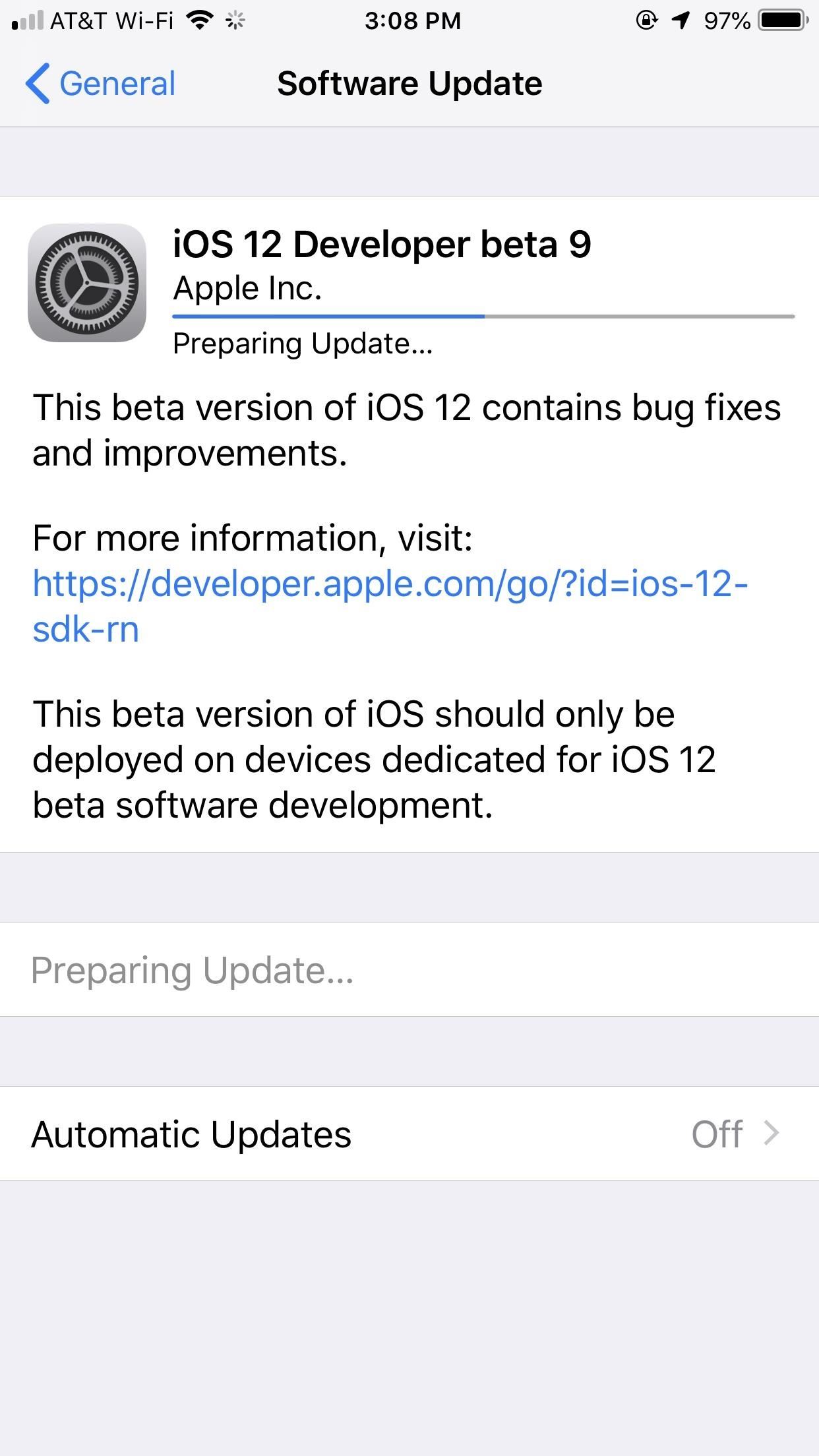iOS 12 Beta 9 for iPhone Released to Apple Developers