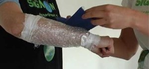 Make a blue cast as a fashion accessory or prop