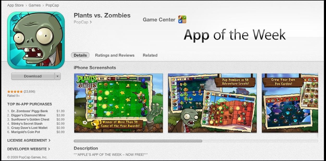 Deal Alert: Plants vs. Zombies Is Now Free in the iOS App Store Until the End of February
