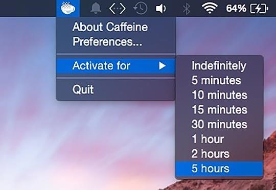 Temporarily Override Your Mac's Sleep & Screen Saver Settings from the Menu Bar