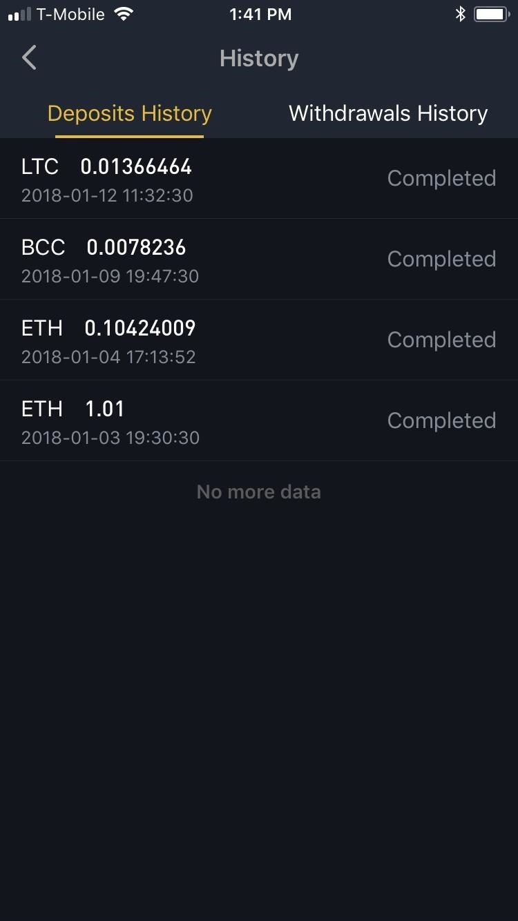 how to check trade history on binance
